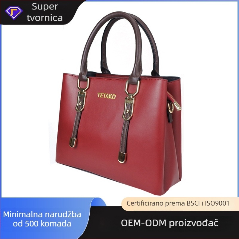 PU kožna torba za rame u obliku jastuka za poslovno putovanje — zatvaranje na zip, unutarnji džepovi (zip džep, džep za telefon, džep za ID), PU podstava, čvrsta ručka