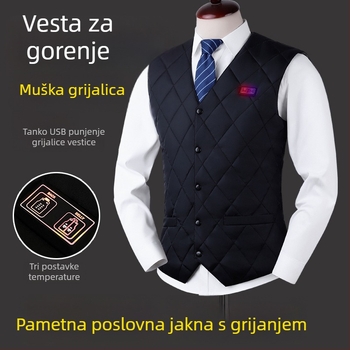 16-zonska inteligentna grijna vesta, USB napajanje grijanje s konstantnom temperaturom, pamuk punjenje, najlonska tkanina