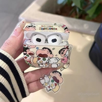 TPU zaštitna kutija Cartoon Shin-Chan za AirPods Pro 3. generacije, AirPods Pro 1./2. generacije i AirPods 4. generacije – crtani stil, sprej završna obrada, mogućnost prilagodbe