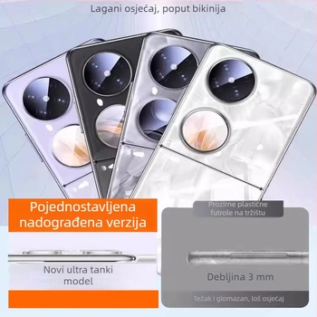 Prozirna ultra-tanka tvrda futrola za Huawei Pocket2 / P50 Pocket, s preklopnim zaslonom, crna