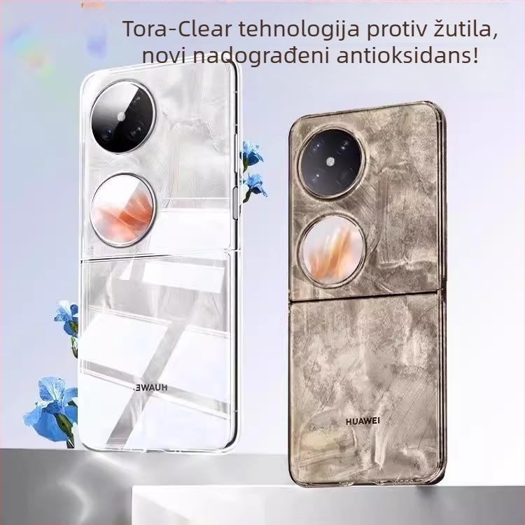 Prozirna ultra-tanka tvrda futrola za Huawei Pocket2 / P50 Pocket, s preklopnim zaslonom, crna