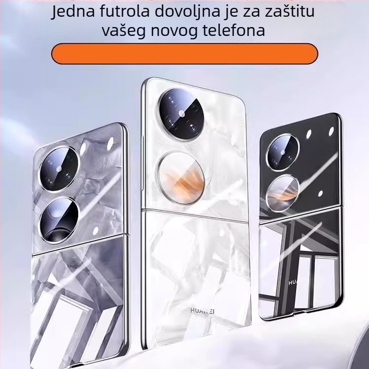 Prozirna ultra-tanka tvrda futrola za Huawei Pocket2 / P50 Pocket, s preklopnim zaslonom, crna