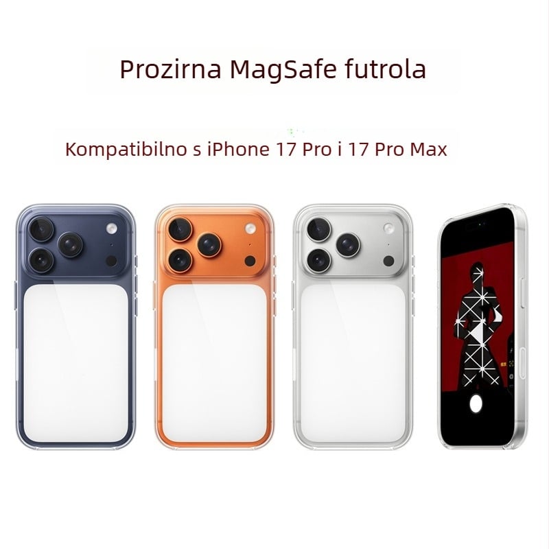 Prozirna zaštitna maska za iPhone 17 Pro Max s magnetskim pričvršćivanjem i upravljanjem kamere
