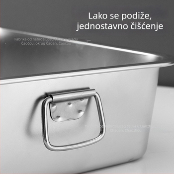 Kutija za mačji pijesak od 201 nehrđajućeg čelika, debeli dizajn, četvrtasti oblik, otvoreni tip, pogodna za mačke i pse