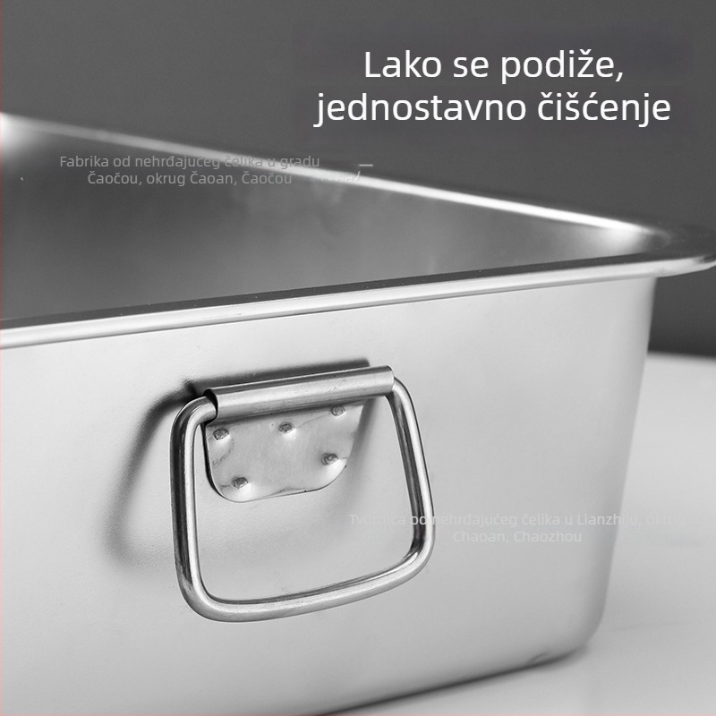 Kutija za mačji pijesak od 201 nehrđajućeg čelika, debeli dizajn, četvrtasti oblik, otvoreni tip, pogodna za mačke i pse