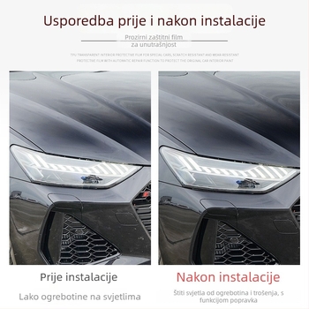 TPU zaštitna folija za farove - prozirna, otporna na visoke i niske temperature, univerzalna primjena