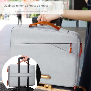 Torba za prijenosno računalo s šokproof unutarnjom podlogom, vanjski dio od sintetičke kože; prozračna i vodootporna zaštita