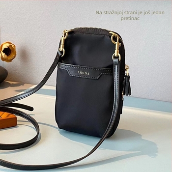 Ženska crossbody torba za mobitel – zatvaranje zatvaračem, vertikalni kvadratni oblik, unutarnji sloj, džep za mobitel, gradski jednostavan stil
