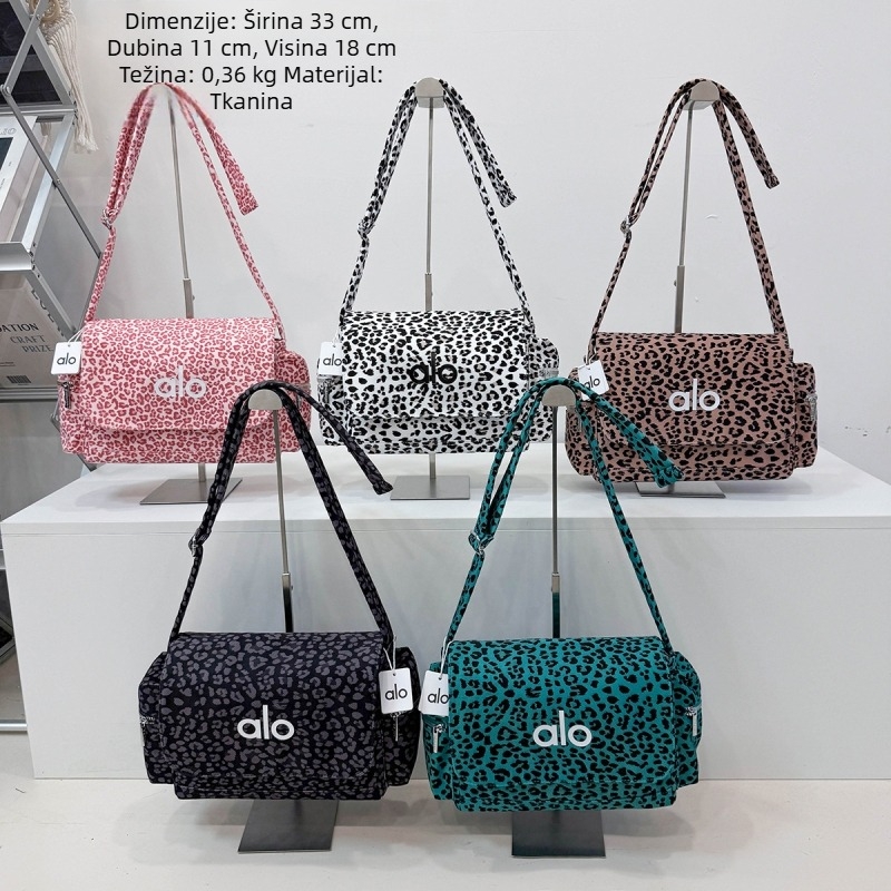 Leopard uzorak platnene crossbody torba za telefon i dokumente, ulični stil, trodimenzionalni dizajn, otvaranje kapom, poliester podstava