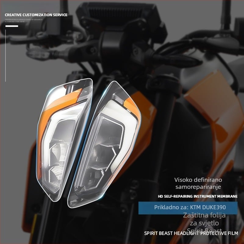 Zaštitni film za far KTM390DUKE – HD prozirna naljepnica, Spirit Beast, kompatibilan KTM390DUKE