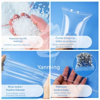 Prozirna vodootporna zaštita džep za mobitel, jednokratna zip vrećica, PE materijal, kompatibilno s dodirnim zaslonom, duljina zatvaranja 4–60 cm