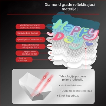 Diamantno-razinska reflektirajuća samoljepljiva naljepnica za kacige i vozila — zaštita od ogrebotina, noćna vidljivost, dekorativni protiv sudara