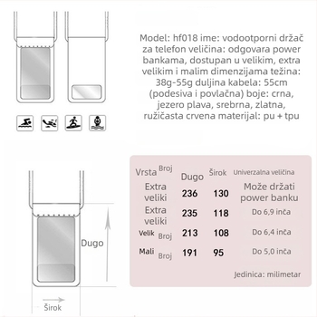 Vodootporna TPU torbica za telefon s dodirnim zaslonom, prilagodljivim logotipom, vodootpornom tkaninom za vanjsku upotrebu