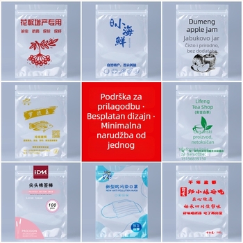 Samozavaratavajuća prozirna vrećica s debelim dnom, plastično pakiranje hrane — višestruka uporaba (ukrasi, čaj, pokloni) | Brand Double Rich