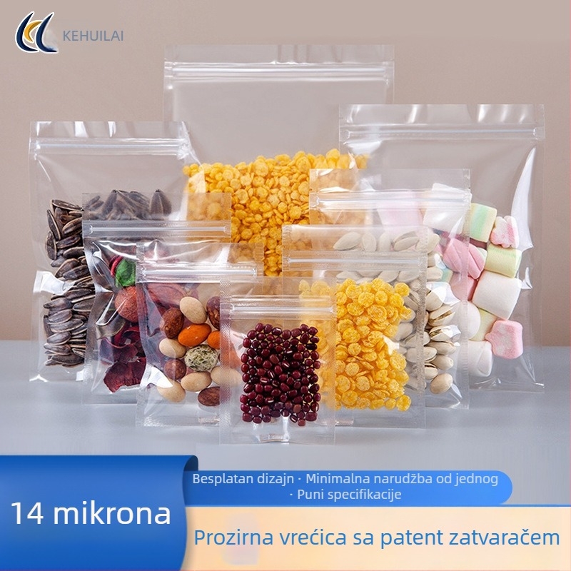 Samozavaratavajuća prozirna vrećica s debelim dnom, plastično pakiranje hrane — višestruka uporaba (ukrasi, čaj, pokloni) | Brand Double Rich