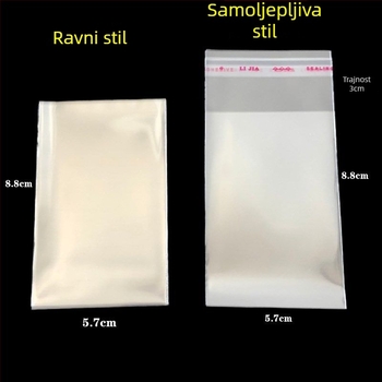 OPP samoljepljiva vrećica za kartice i fotografije, prozirna zaštitna vrećica, zatvaranje 2,5 cm, 100 komada u paketu, od OPP plastike