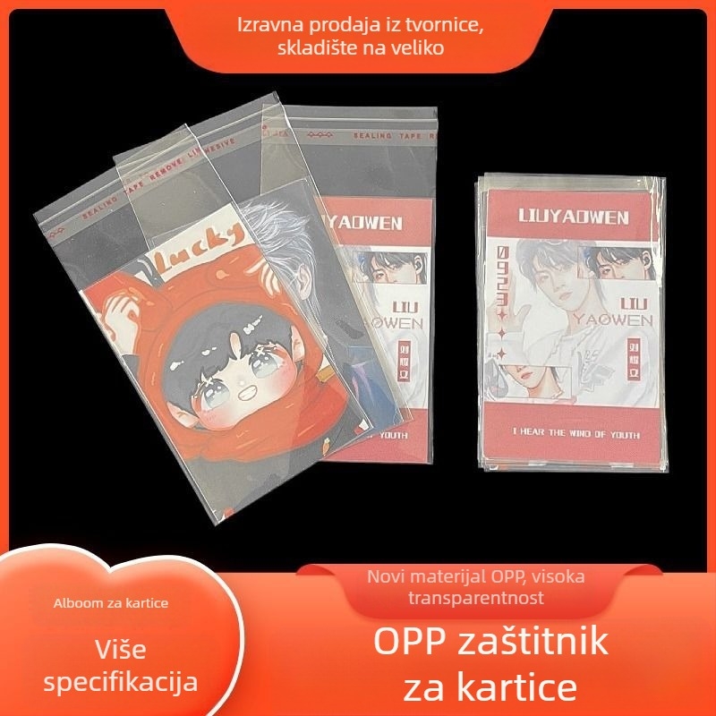 OPP samoljepljiva vrećica za kartice i fotografije, prozirna zaštitna vrećica, zatvaranje 2,5 cm, 100 komada u paketu, od OPP plastike