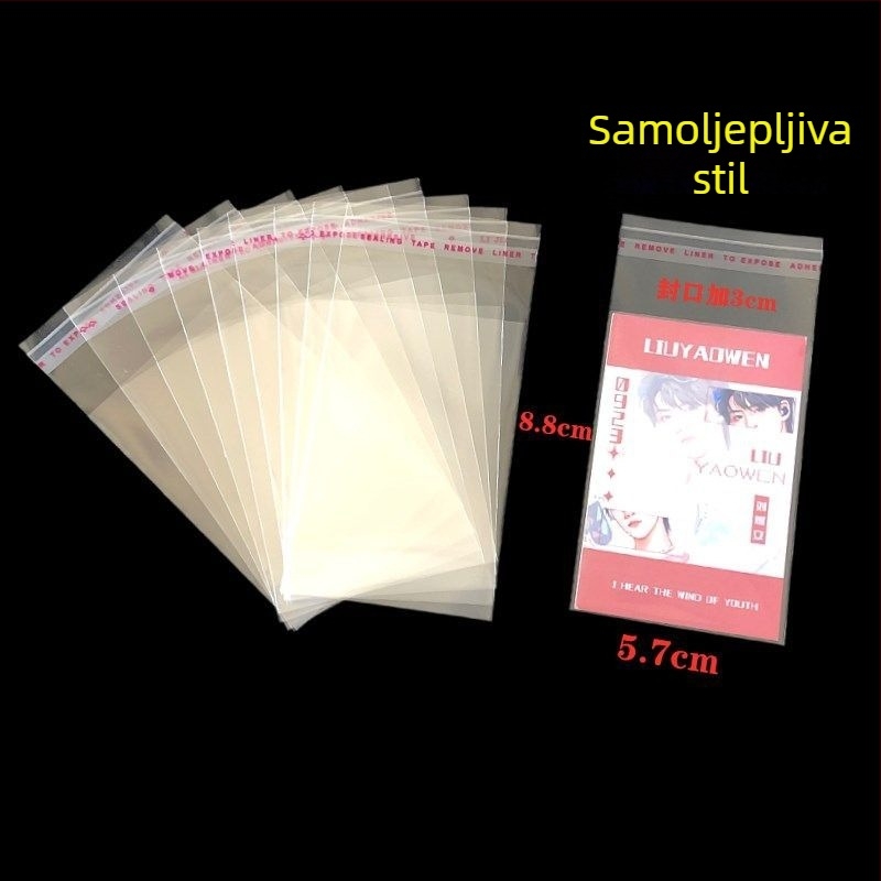OPP samoljepljiva vrećica za kartice i fotografije, prozirna zaštitna vrećica, zatvaranje 2,5 cm, 100 komada u paketu, od OPP plastike