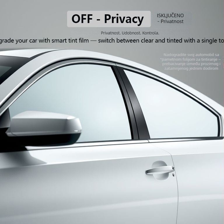 Pametno dimljivo autofolijski film za prozore – privatnost, podesiva nijansa; Serija PDLCA, Brand Double Subject, Univerzalna kompatibilnost, Pakiranje karton, Prilagodba: Da