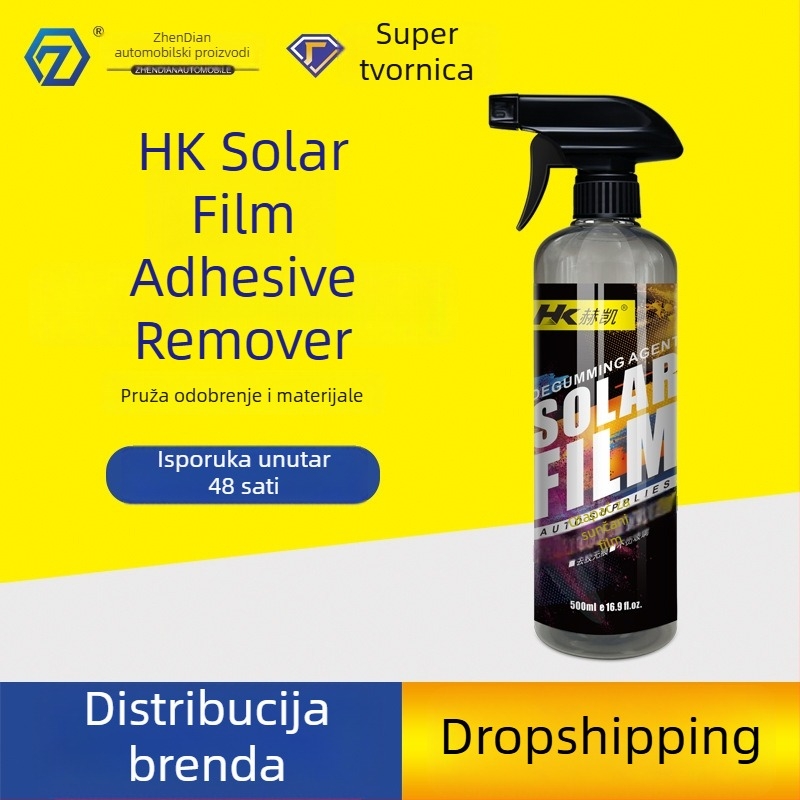 Automobilski pjenasti čistač stakla s uklanjanjem ljepila s folija za solarnu zaštitu; glavne tvari: deionizirana voda, površinski aktivne tvari, cellosolve, aktivne tvari; rok trajanja 3 godine; QB/T 4525-2013 standard; privatna marka dostupna