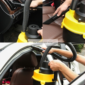 Automobilski usisavač za mokro i suho, 12V, 90W, usis 7500Pa, napajanje putem 12V utičnice