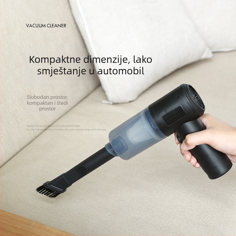 Bežični ručni usisavač za automobil, 5500 Pa usisnog tlaka, 30 W snage, 36 V napon, punjiv, prijenosan za kućnu i automobilsku upotrebu