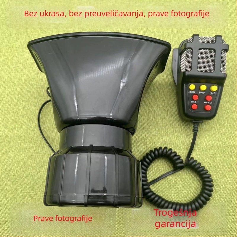 Automobilska električna sirena s zvučnikom, univerzalna kompatibilnost, varijabilni napon, varijabla snaga, varijabilna impedancija