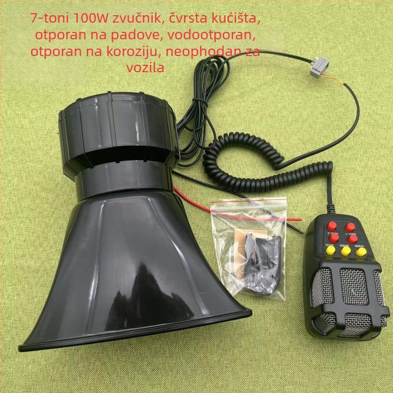 Automobilska električna sirena s zvučnikom, univerzalna kompatibilnost, varijabilni napon, varijabla snaga, varijabilna impedancija