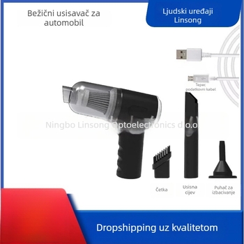 Ručni automobilni usisivač, bežični, dvostruka upotreba usisavanja i ispuha, 90W, 20000Pa, trajanje baterije 10 minuta