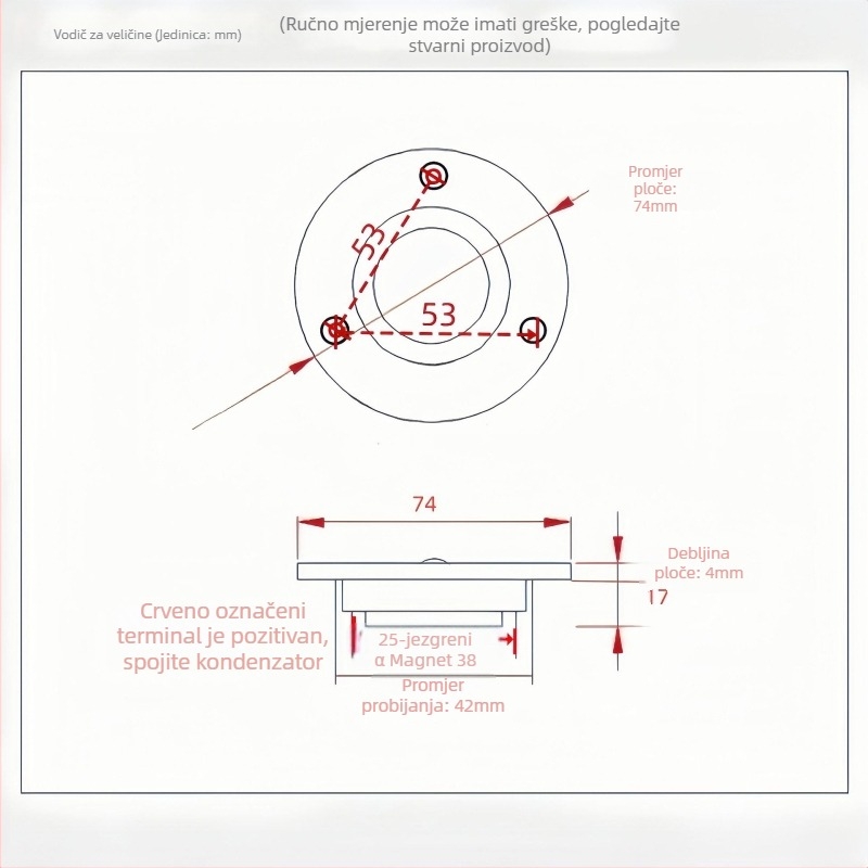 MUSICLEADER koaksijalni kompozitni tweeter s membranom od svile, unutarnji magnetski krug, za kućnu visoku vjerodostojnost zvuka