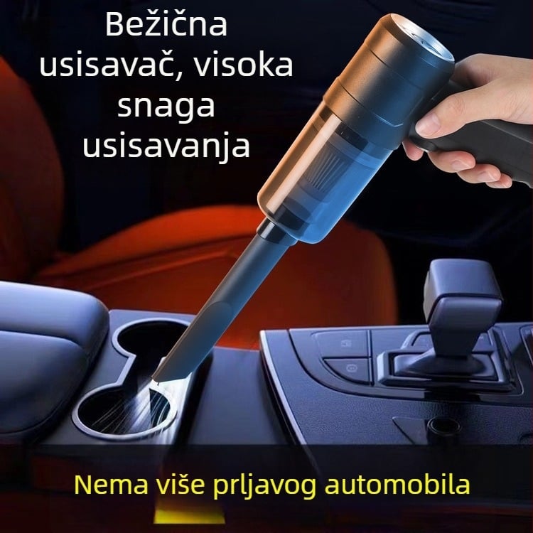 Automobilski usisavač, bežični USB punjenje, mokro i suho korištenje, prijenosni, 14W, ugrađena baterija 2000mAh