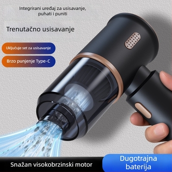 Ručni bežično napajani usisavač za auto i dom s integriranim puhanjem i usisavanjem, 120W, 4000Pa, punjivi