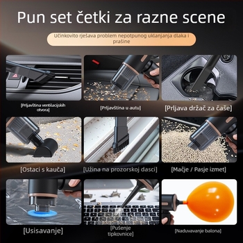 Ručni bežično napajani usisavač za auto i dom s integriranim puhanjem i usisavanjem, 120W, 4000Pa, punjivi