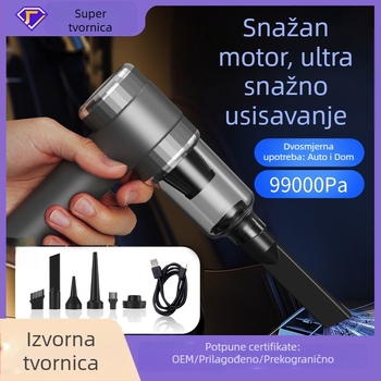 Bežični ručni usisavač za auto – kompaktni, punjivi, 6,4 V, 60 W, usisna snaga 5500 Pa