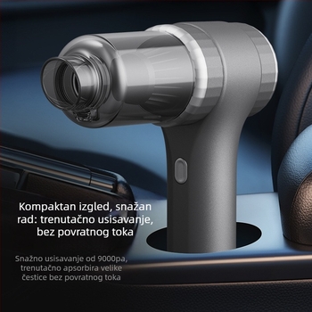 Bežični ručni usisavač za auto – kompaktni, punjivi, 6,4 V, 60 W, usisna snaga 5500 Pa