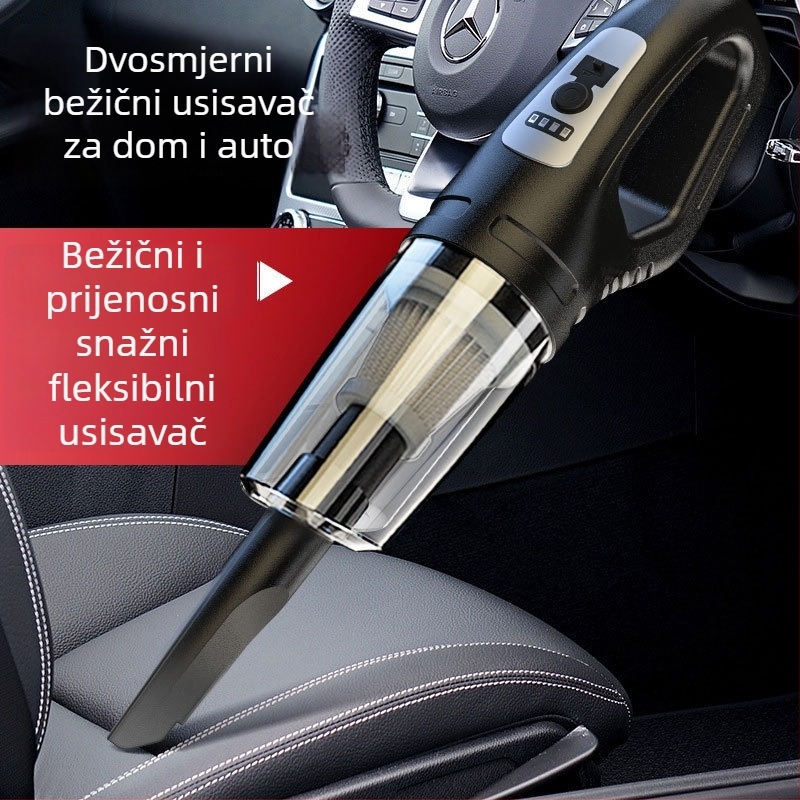 Ručni bežični usisavač za automobil i dom, 2.4V, 25W, 11000Pa, punjiv