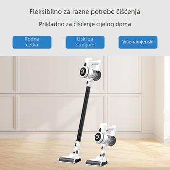Bežični ručni usisavač – mokro/suho čišćenje, USB napajanje s izmjenjivom baterijom 2000–2500 mAh, do 1 h rada, usisna snaga ≥25 kPa, 3C potvrda