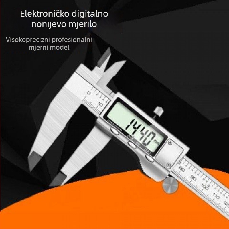 Digitalni Vernier šubler od nehrđajućeg čelika, 0-150 mm, potpuno metalni, visoka preciznost