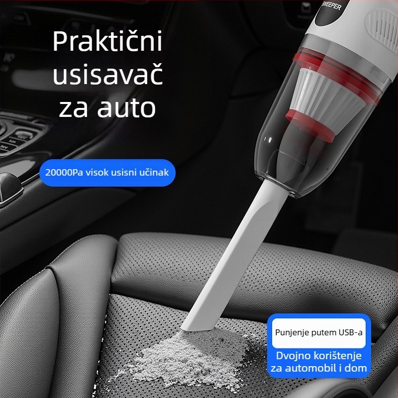 Ručni bežični usisavač, USB punjenje, 120W, 2-u-1 četka za čišćenje i usisavanje, ugrađena baterija 1600mAh