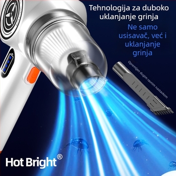 Bežični ručni usisavač za automobil i dom — dvostruka funkcija usisavanja i puhanja, ugrađena baterija 3001–4000mAh, 5W, usis ≥25kPa, tlak >5000Pa, USB napajanje