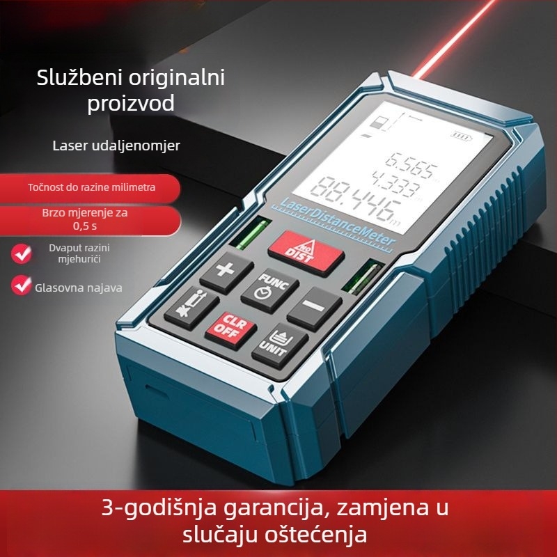 Infracrveni ručni daljinomjer s digitalnim mjeračem udaljenosti, Model 1, Težina 11 g, Napajanje 11 V