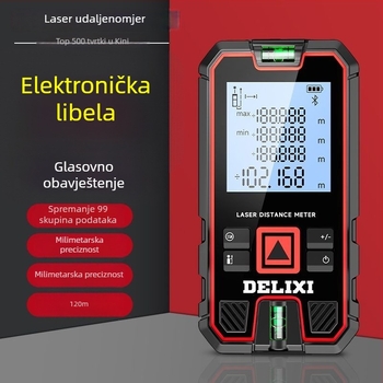 Delixi laserski daljinomjer – ručni infracrveni mjerač udaljenosti s digitalnim zaslonom