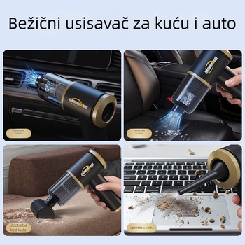 Bežični ručni usisavač za auto i dom – usisna snaga 5500Pa, 65W, 7.4V, tri u jednome, uklanjanje dlaka kućnih ljubimaca