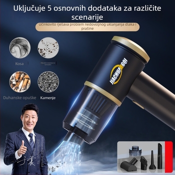 Bežični ručni usisavač za auto i dom – usisna snaga 5500Pa, 65W, 7.4V, tri u jednome, uklanjanje dlaka kućnih ljubimaca