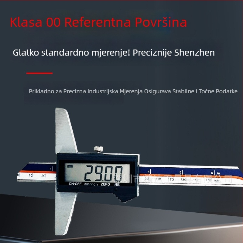 Jingda digitalni dubinomjer s zaslonom 0–200 mm, visoka preciznost