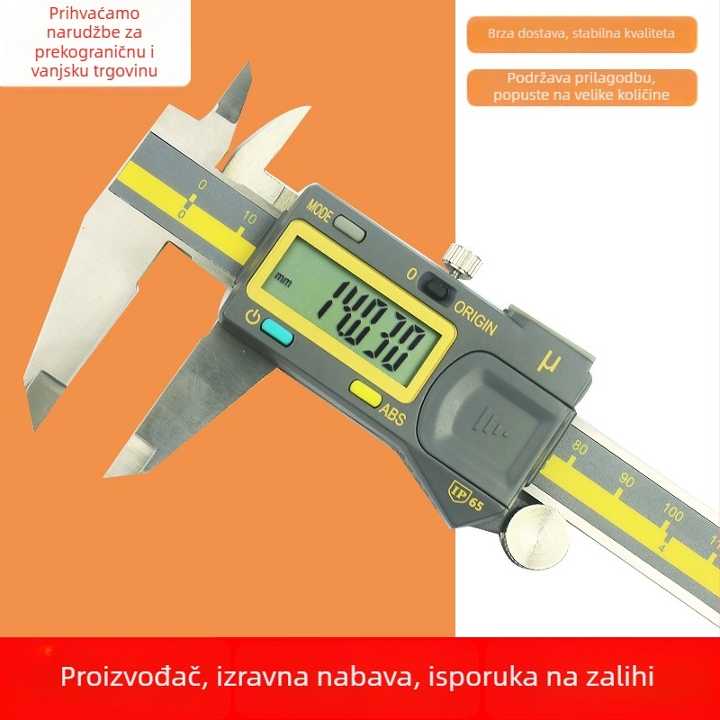 JAVIER IP65 vodootporni digitalni Vernier kaliper od nehrđajućeg čelika, LCD prikaz, raspon 0-150/200/300 mm, razlučivost 0,005 mm