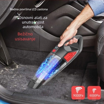 Ručni usisavač za automobil za suho i mokro čišćenje, 120 W, ugrađena baterija 2500–3000 mAh, usisni tlak 10–15 kPa