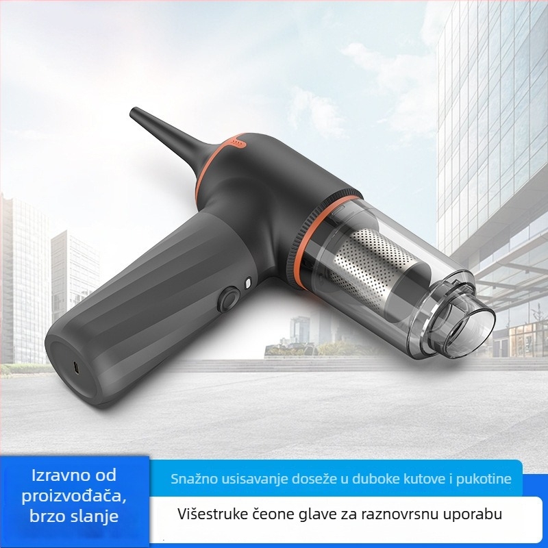 Ručni usisavač za automobil s bežičnim punjenjem, 6000 Pa usisa, 60 W, 7,4 V, 4000 mAh baterija