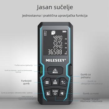 Laserski daljinomjer, infracrveno mjerenje, visoka preciznost, ručni vodootporni instrument (Brand Magnification; Tip daljinomjera: Laserski daljinomjer; Memorija: 30)