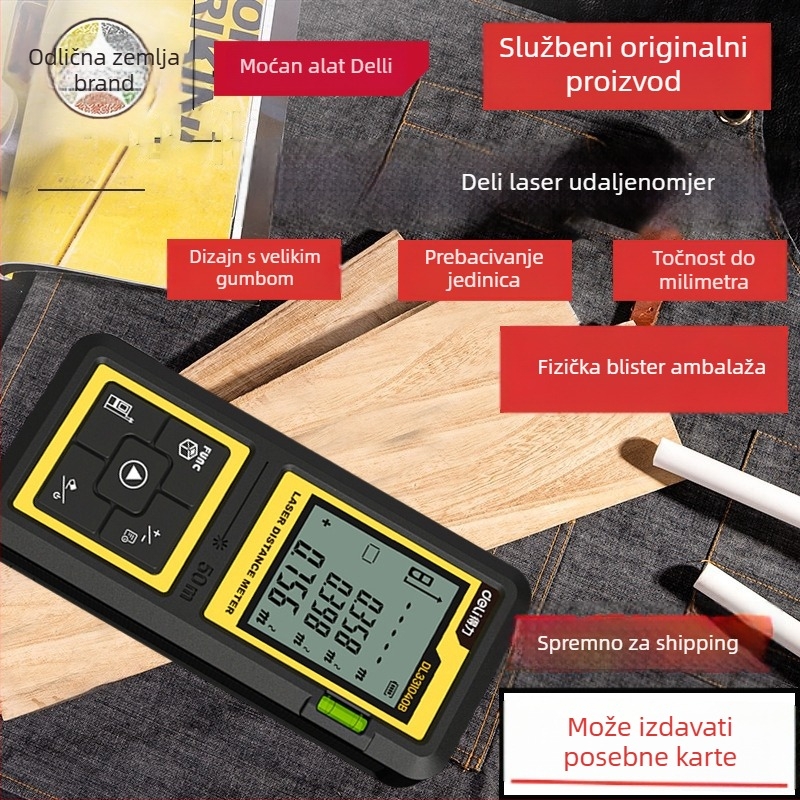 Ručni infracrveni laserski mjerač udaljenosti DL331040B, domet 40/100 m, laserski mjerač udaljenosti